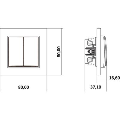 Łącznik krzyżowy podwójny Taupe Karlik MINI - 60MWP-66