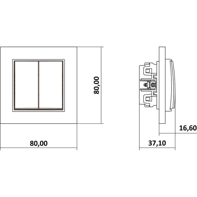 Łącznik podwójny, świecznikowy Taupe Karlik MINI - 60MWP-2