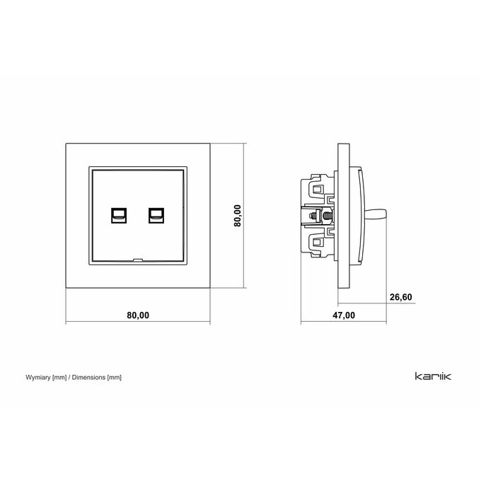 Łącznik podwójny, świecznikowy w stylu amerykańskim Taupe Karlik MINI - 60MWPUS-2