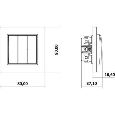 Łącznik potrójny Taupe Karlik MINI - 60MWP-7