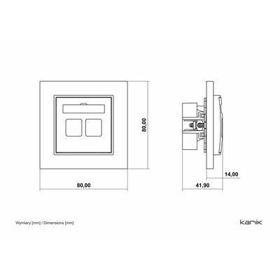 Ładowarka USB A+C podwójna 5V Quick Charge 3,1A Taupe Karlik MINI - 60MCUSBBO-8