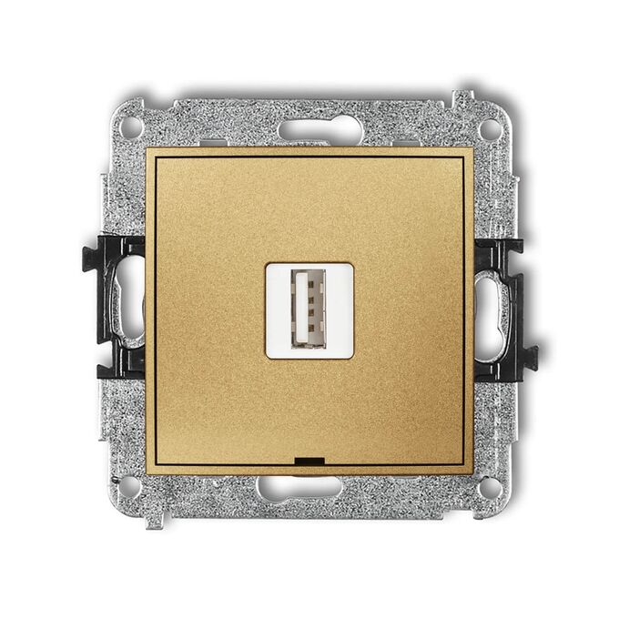 Ładowarka pojedyncza USB typu A 1A Złoty Karlik ICON - 29ICUSBBO-1