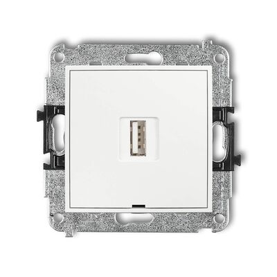 Ładowarka pojedyncza USB typu A 2A Biały mat Karlik Mini - 25MCUSBBO-3