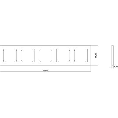 Ramka pięciokrotna kwadratowa Taupe Karlik MINI - 60MR-5