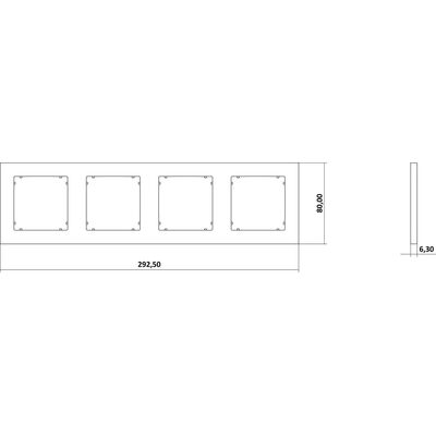 Ramka poczwórna kwadratowa Taupe Karlik MINI - 60MR-4