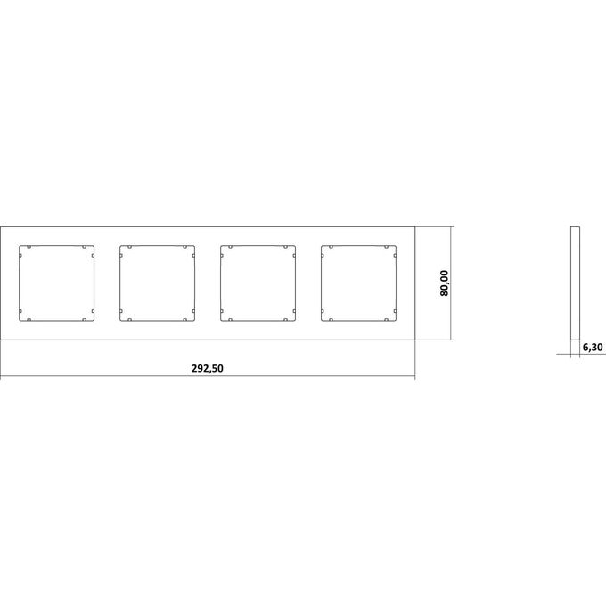 Ramka poczwórna kwadratowa Taupe Karlik MINI - 60MR-4