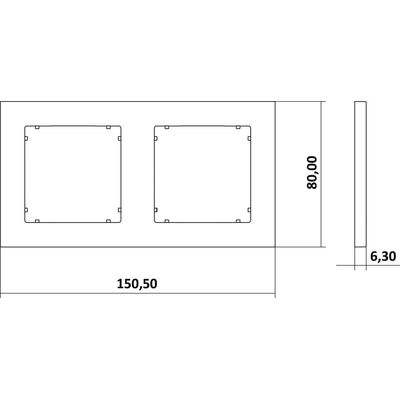 Ramka podwójna kwadratowa Taupe Karlik MINI - 60MR-2