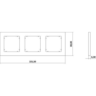Ramka potrójna kwadratowa Taupe Karlik MINI - 60MR-3