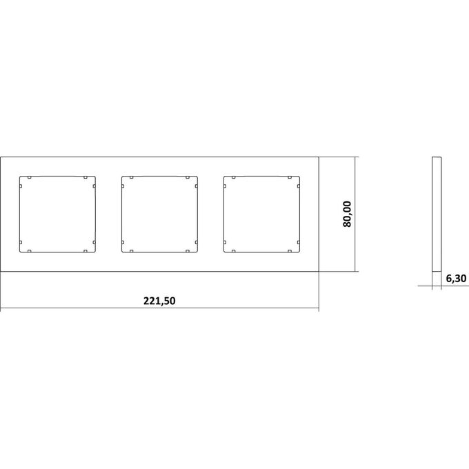 Ramka potrójna kwadratowa Taupe Karlik MINI - 60MR-3
