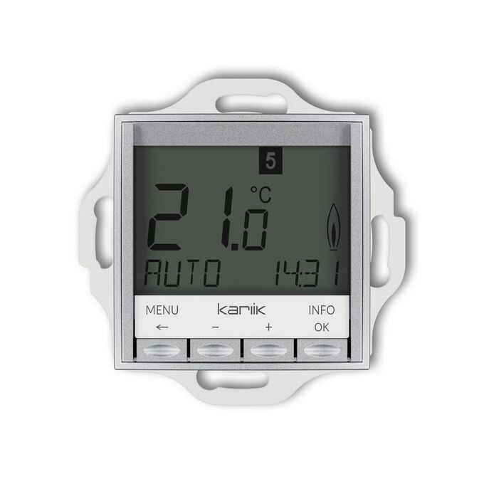 Regulator temperatury elektroniczny z czujnikiem napowietrznym Srebrny metalik Karlik Mini - 7MRT-3.1