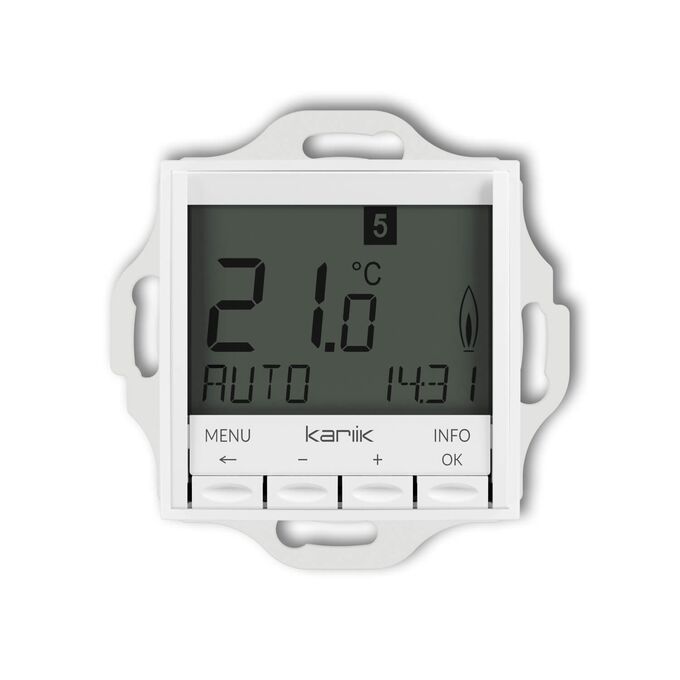 Regulator temperatury elektroniczny z czujnikiem podpodłogowym Biały mat Karlik Mini - 25MRT-3.2
