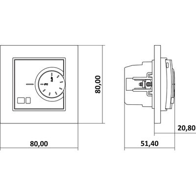 Regulator temperatury z czujnikiem podpodłogowym Taupe Karlik MINI - 60MRT-1