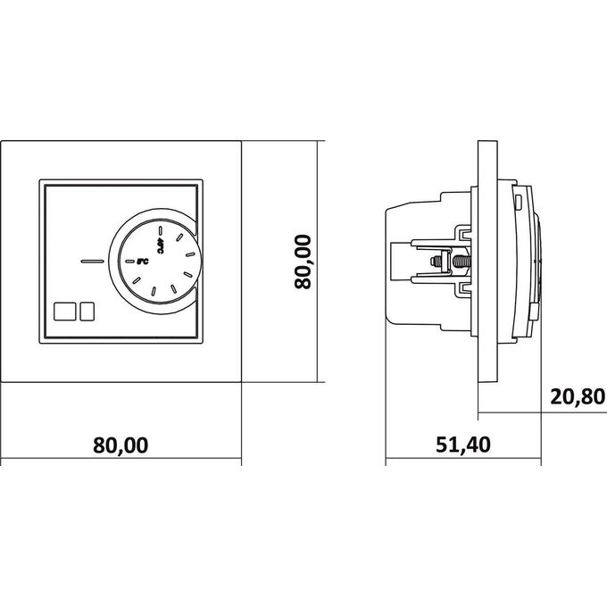 Regulator temperatury z czujnikiem podpodłogowym Taupe Karlik MINI - 60MRT-1