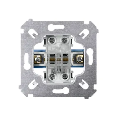 Mechanizm łącznika schodowego podwójnego 10AX Simon 54 SW6/2M marki Kontakt-Simon z widocznymi zaciskami śrubowymi.