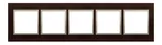 Ramka pięciokrotna Złote wenge Simon 54 Nature - DRN5/85, producent Kontakt-Simon. Elegancka ramka w kolorze wenge z pięcioma otworami na mechanizmy.