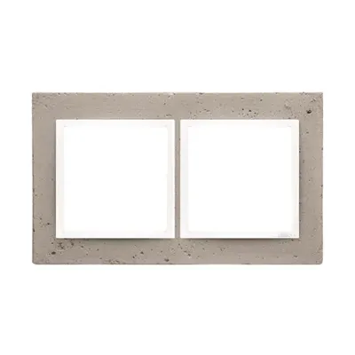 Ramka podwójna Beton Al Betone Simon 54 Nature DRN2/91 producenta Kontakt-Simon, imitująca beton.