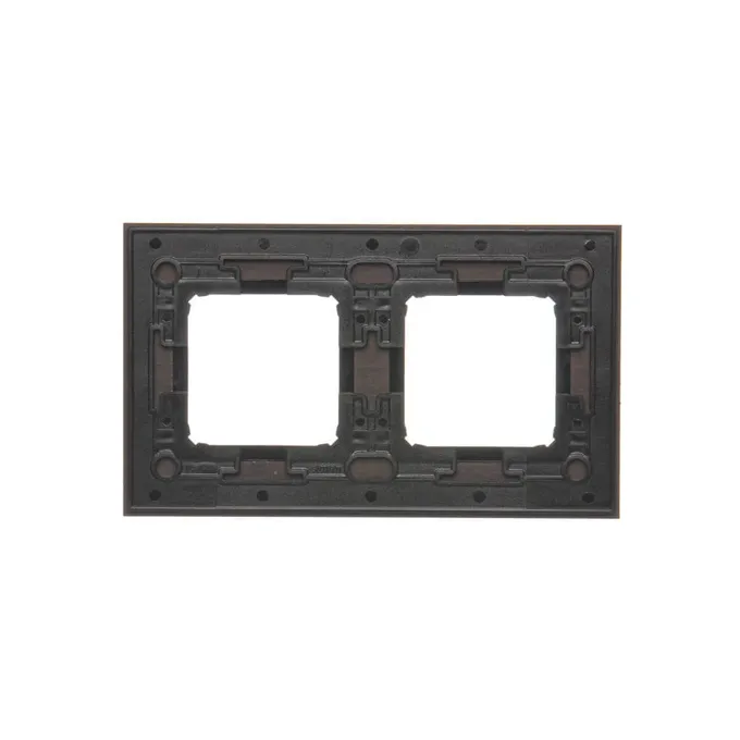Ramka podwójna Złote wenge Simon 54 Nature - DRN2/85 producenta Kontakt-Simon, z dwoma otworami na mechanizmy.