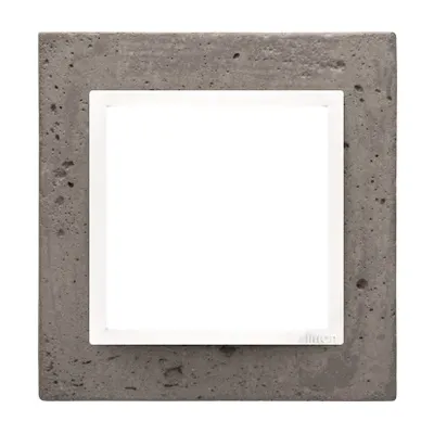 Ramka pojedyncza Beton La Stryko Simon 54 Nature DRN1/95 z białym środkiem, imitująca beton.