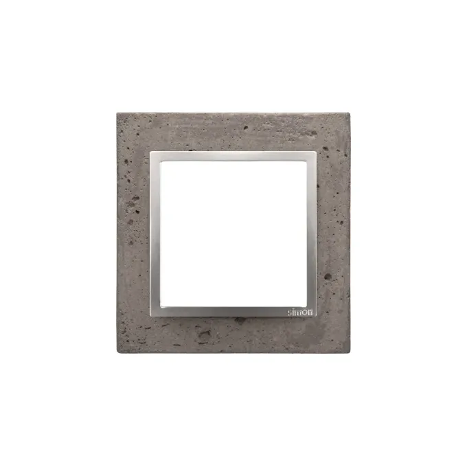 Ramka pojedyncza Simon 54 Nature w kolorze betonowym z metalicznym wykończeniem, model DRN1/96.