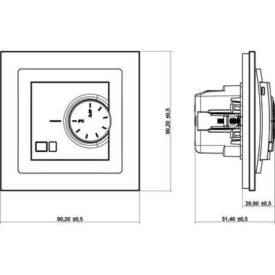 Regulator temperatury z czujnikiem podłogowym Beżowy - 1DRT-1 Karlik Deco