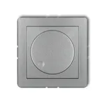 Ściemniacz przyciskowo-obrotowy Karlik DECO 7DRO-1 w kolorze srebrny metalik, nowoczesny design, idealny do sterowania oświetleniem.