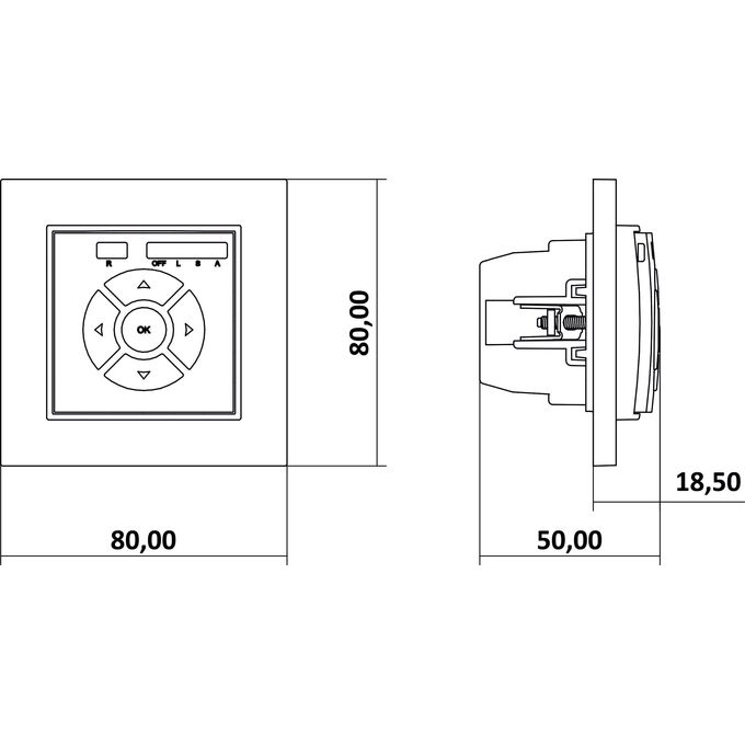 Elektroniczny sterownik roletowy (przycisk centralny/dodatkowy) Taupe Karlik MINI - 60MSR-6