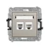 Gniazdo komputerowo-telefoniczne RJ11+RJ45, kat.5e (z polem opisowym) Taupe Karlik MINI - 60MGTK