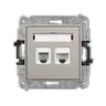 Gniazdo komputerowo-telefoniczne RJ11+RJ45, kat.5e, kolor taupe, z polem opisowym, producent Karlik