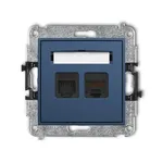 Gniazdo komputerowo-telefoniczne RJ11+RJ45, kat.5e (z polem opisowym) Navy blue Karlik MINI - 64MGTK