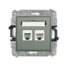 Gniazdo komputerowo-telefoniczne RJ11+RJ45, kat.5e, z polem opisowym, kolor szałwiowy, Karlik MINI