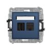 Gniazdo HDMI 2.0 + RJ45, kat.5e (z polem opisowym) Navy blue Karlik MINI - 64MGHK-45e