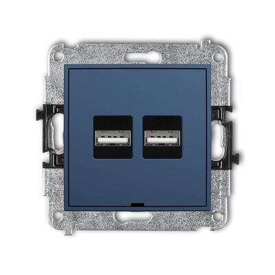 Ładowarka podwójna USB typu A+A 3.1A Navy blue Karlik MINI - 64MCUSBBO-6