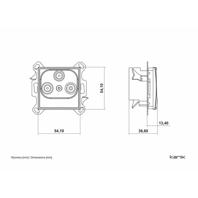 Gniazdo multimedialne 3F DATA (Vectra) Taupe Karlik ICON - 60IGMV