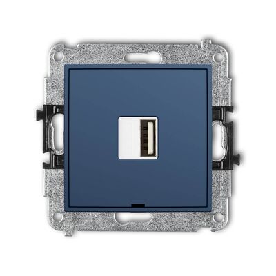 Ładowarka pojedyncza USB typu A 2A Navy blue Karlik ICON - 64ICUSBBO-3