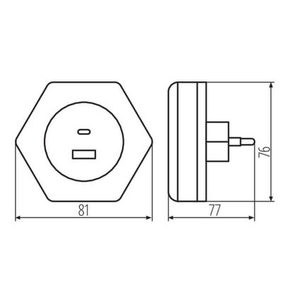 Lampka wtykowa LED BOLA LED 2xUSB WW W Biały Kanlux - 37397