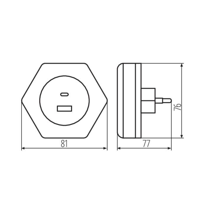 Lampka wtykowa LED BOLA LED 2xUSB WW W Biały Kanlux - 37397