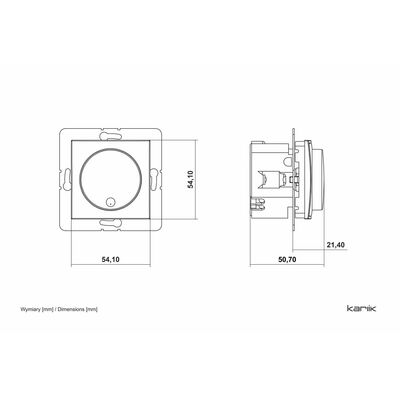 Ściemniacz przyciskowo-obrotowy do lamp LED Terakota Karlik ICON - 63IRO-2