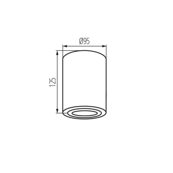 Sufitowa oprawa punktowa BORD DLP-50-SR/B Czarny/Srebrny Kanlux - 22558