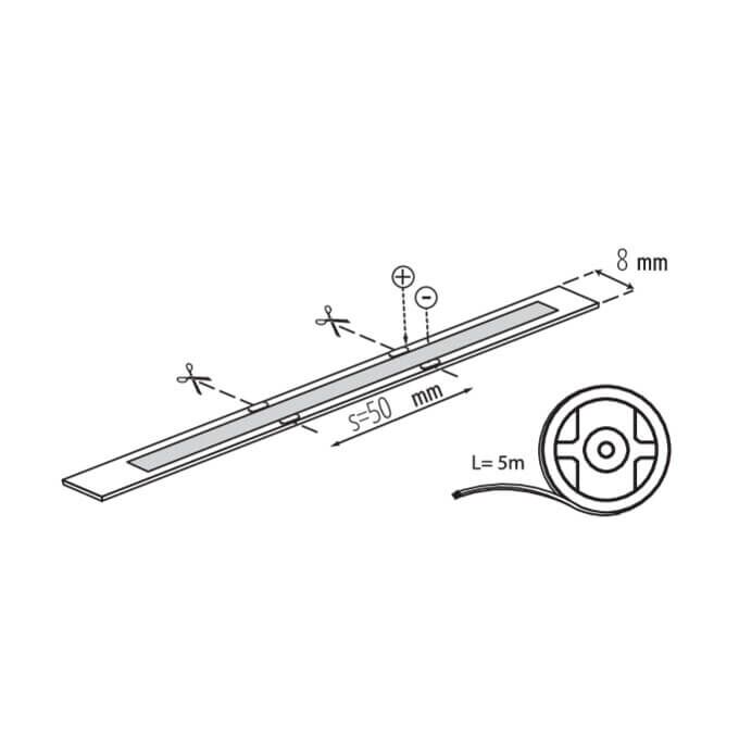 Taśma LED LCOB 10W/M 24 IP00-WW 2300lm 3000K b.ciepła 24V DC Kanlux - 33351