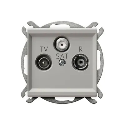 Gniazdo antenowe RTV-SAT końcowe Ospel Sonata GPA-RS/m/82 z wejściami TV, SAT i R w kolorze kaszmirowym.