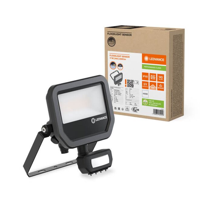 Naświetlacz LED z czujnikiem ruchu Floodlight gen.4 17W/4000K b.neutralna 2400lm IP65 Czarny Ledvance - 4099854309526