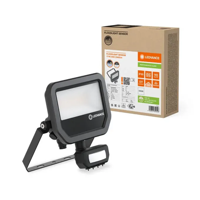 Naświetlacz LED z czujnikiem ruchu Ledvance Floodlight gen.4, 17W, 4000K, 2400lm, IP65, czarny.