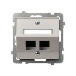 Obudowa gniazda podwójnego Keystone, skośna Kaszmir - GPK-2RS/p/82 Sonata