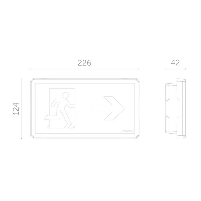 Oprawa awaryjna EXIT S ECO LED IP65 1W 1H jednozadaniowa PT Biały Awex - ETS/1W/E/1/SE/PT/WH