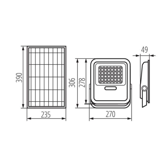 Oprawa solarna LED FL SONE SLR L NW-GR IP-65 Kanlux - 36607