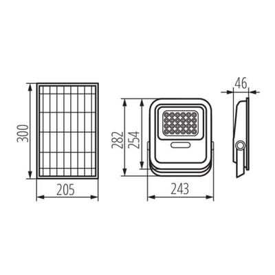 Oprawa solarna LED FL SONE SLR M NW-GR IP-65 Kanlux - 36606