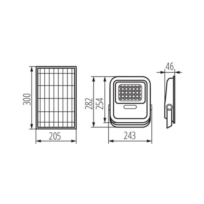 Oprawa solarna LED FL SONE SLR M NW-GR IP-65 Kanlux - 36606