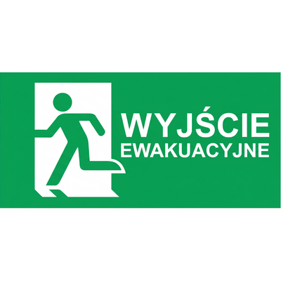 Piktogram WYJŚCIE EWAKUACYJNE NAPIS LEWO do Oximia, Suprema, Orion DS, Kasjopeja - E12 Intelight - 93058