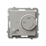 Regulator temperatury Ospel Sonata RTP-1R/m/82 z pokrętłem regulacji od 5°C do 40°C i przyciskiem ON/OFF.