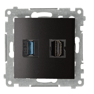 Gniazdo HDMI 1.4 + USB 3.0 Antracyt Simon 54 - DGHDUSB3.01/48